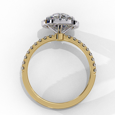 1.90 Carat Round Cut Halo Lab Diamond Engagement Ring In Yellow Gold