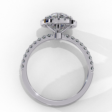 1.90 Carat Round Cut Halo Lab Diamond Engagement Ring In White Gold