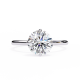 1.90 Ct Round Shape Six Prong Set Lab Diamond Engagement Ring In White Gold