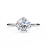 1.90 Ct Round Shape Six Prong Set Lab Diamond Engagement Ring In White Gold