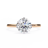 1.90 Ct Round Shape Six Prong Set Lab Diamond Engagement Ring In Rose Gold