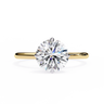 1.90 Ct Round Shape Six Prong Set Lab Diamond Engagement Ring In Yellow Gold