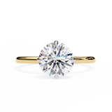 1.90 Ct Round Shape Six Prong Set Lab Diamond Engagement Ring In Yellow Gold