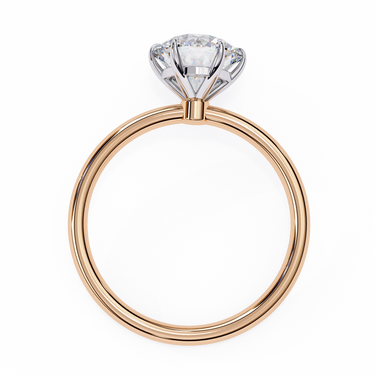 1.90 Ct Round Shape Six Prong Set Lab Diamond Engagement Ring In Rose Gold