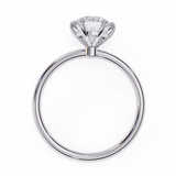 1.90 Ct Round Shape Six Prong Set Lab Diamond Engagement Ring In White Gold