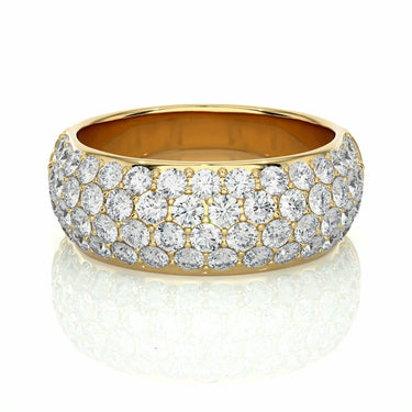 Alliance de diamants sertis pavé de 1,85 carat en or jaune 