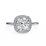 Cushion Cut Halo Lab Grown Diamond Engagement Ring