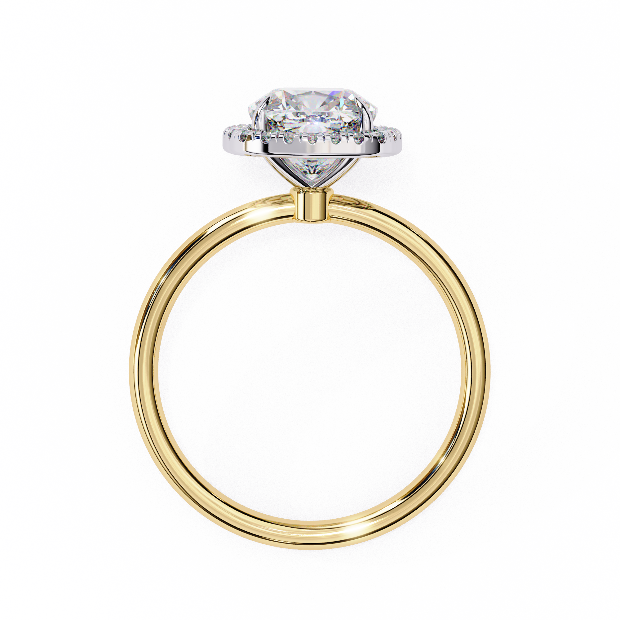 Cushion Cut Halo Lab Created Diamond Engagement Ring