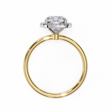 1.91 Carat Cushion Cut Halo Lab Diamond Engagement Ring In Yellow Gold