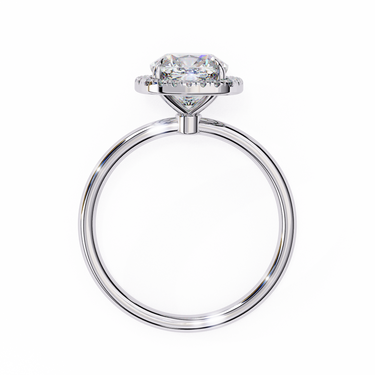 1.91 Carat Cushion Cut Halo Lab Diamond Engagement Ring In White Gold