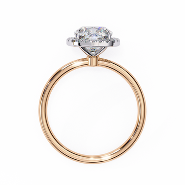 1.91 Carat Cushion Cut Halo Lab Diamond Engagement Ring In Rose Gold