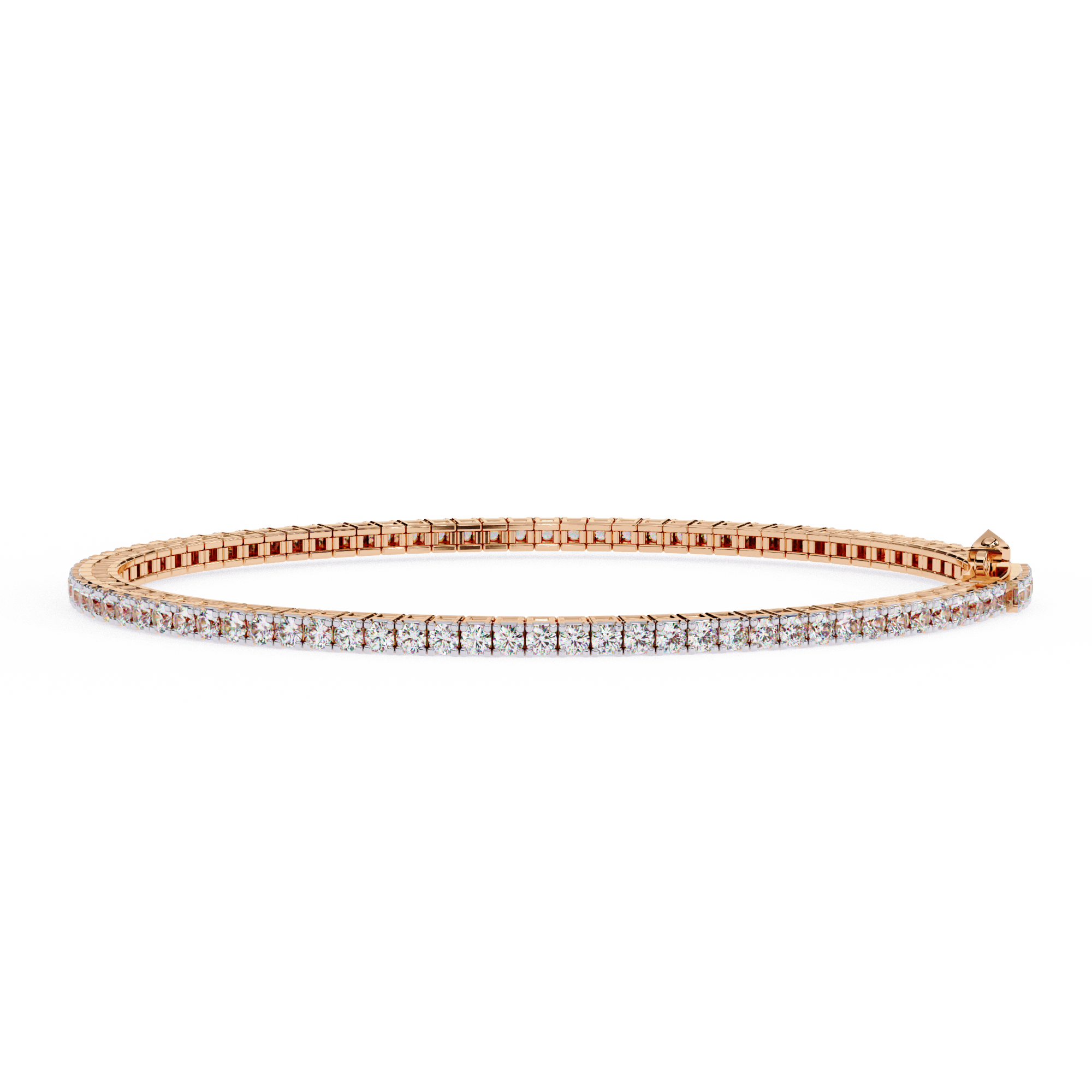 2.20 Carat Round Cut Diamond Tennis Bracelet In White Gold 18K Rose Gold Natural Diamond