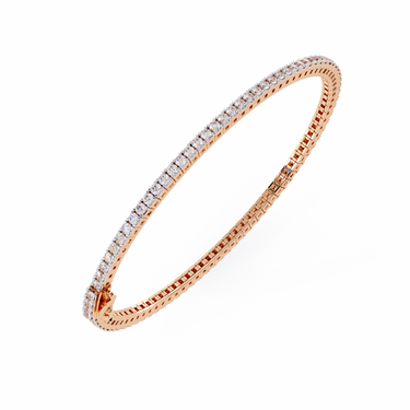 1.92 Carat Round Cut Diamond Tennis Bracelet In Rose Gold