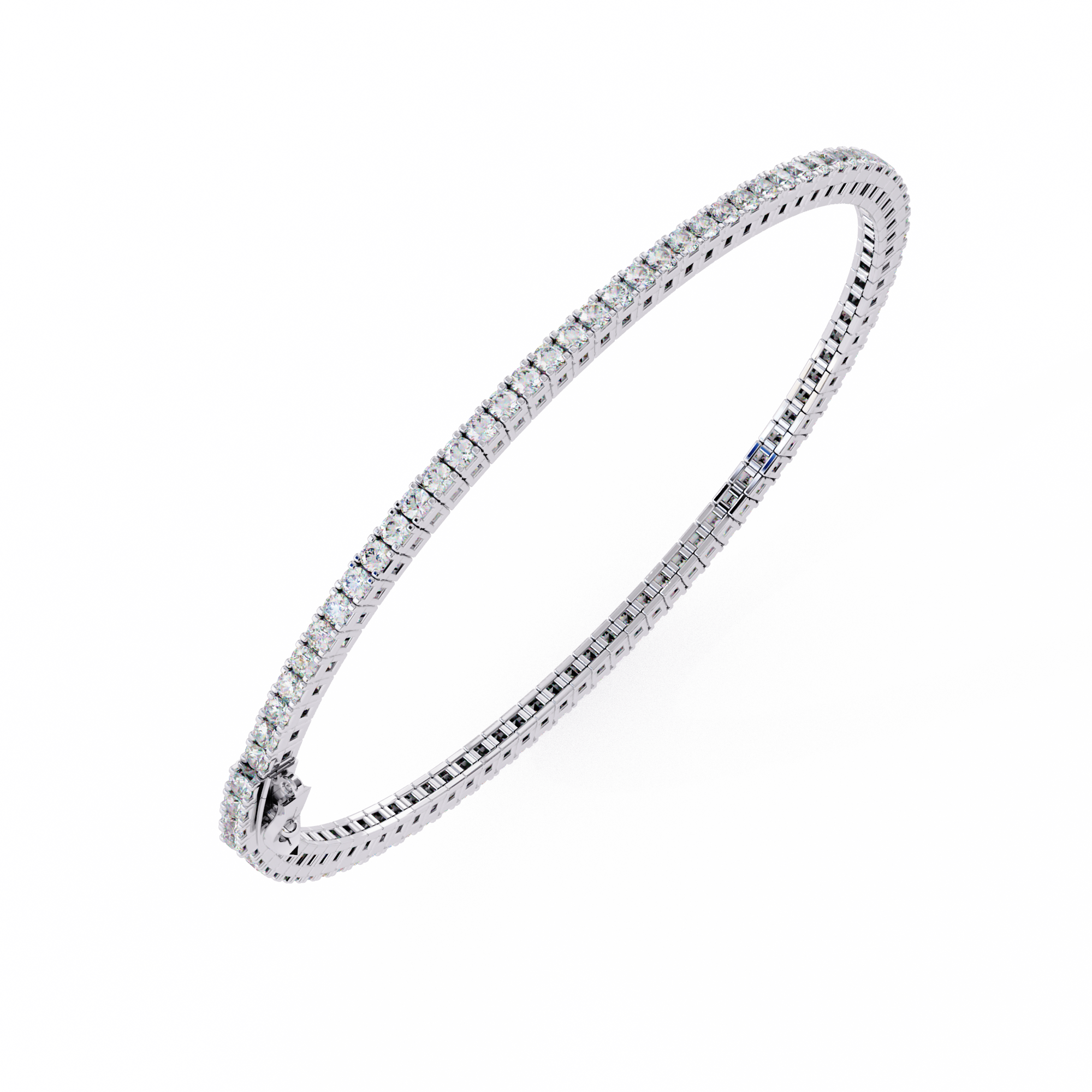 2.20 Carat Round Cut Diamond Tennis Bracelet In White Gold