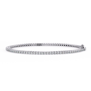 2.20 Carat Round Cut Diamond Tennis Bracelet In White Gold 950 Platinum Natural Diamond