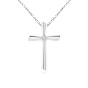 0.80 Carat Round Shape Cross Lab Diamond Pendent 950 Platinum Natural Diamond