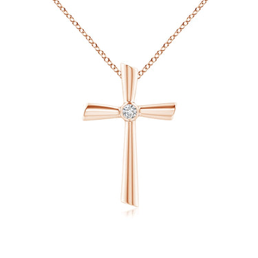 1 Carat Criss Cross Bezel Diamond Pendent In Rose Gold