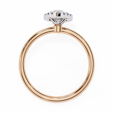 1 Carat Marquise Cut Halo Diamond Engagement Ring In Rose Gold