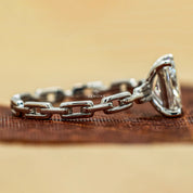 1 Carat Radiant Cut Lab Grown Diamond Cuban Link Ring