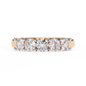 1 Carat Round Cut 5 Stone Diamond Wedding Band In Rose Gold