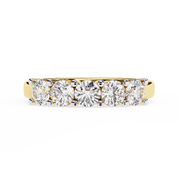 1 Carat Round Cut 5 Stone Diamond Wedding Band In White Gold 18K Yellow Gold Natural Diamond Eternity Wedding Rings