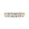 1 Carat Round Cut 5 Stone Diamond Wedding Band In Yellow Gold