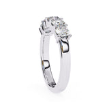 1 Carat Round Cut 5 Stone Diamond Wedding Band In White Gold 