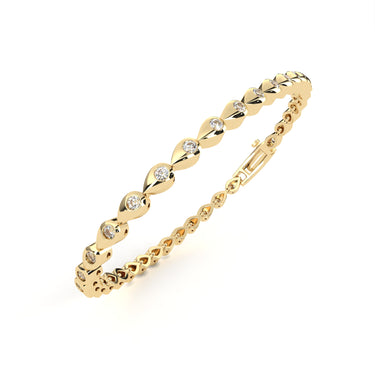 1 Carat Round Cut Diamond Tennis Bracelet In Yellow Gold