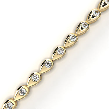 1 Carat Round Cut Diamond Tennis Bracelet In Yellow Gold