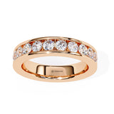 1 Carat Round Cut Half Eternity Diamond Wedding Band In Rose Gold