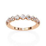 1 Carat Round Cut Half Eternity Diamond Wedding Band In Rose Gold