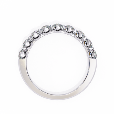 1 Carat Round Cut Half Eternity Diamond Wedding Band In White Gold