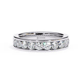 1 Carat Round Cut Half Eternity Diamond Wedding Band In Rose Gold