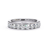 1 Carat Round Cut Half Eternity Diamond Wedding Band In White Gold