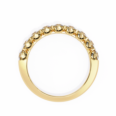 1 Carat Round Cut Half Eternity Diamond Wedding Band In Yellow Gold