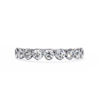 1 Carat Round Cut Half Eternity Diamond Wedding Band In White Gold