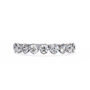 1 Carat Round Cut Half Eternity Diamond Wedding Band In Rose Gold 950 Platinum Natural Diamond