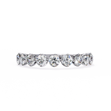 1 Carat Round Cut Half Eternity Diamond Wedding Band In Rose Gold