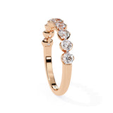 1 Carat Round Cut Half Eternity Diamond Wedding Band In Rose Gold