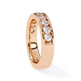 1 Carat Round Cut Half Eternity Diamond Wedding Band In Rose Gold