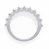 1 Carat Round Shape Half Eternity Diamond Wedding Band In White Gold