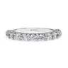 1 Carat Round Shape Half Eternity Diamond Wedding Band In White Gold