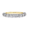 1 Carat Round Shape Half Eternity Diamond Wedding Band In Yellow Gold