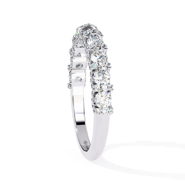 1 Carat Round Shape Half Eternity Diamond Wedding Band In White Gold