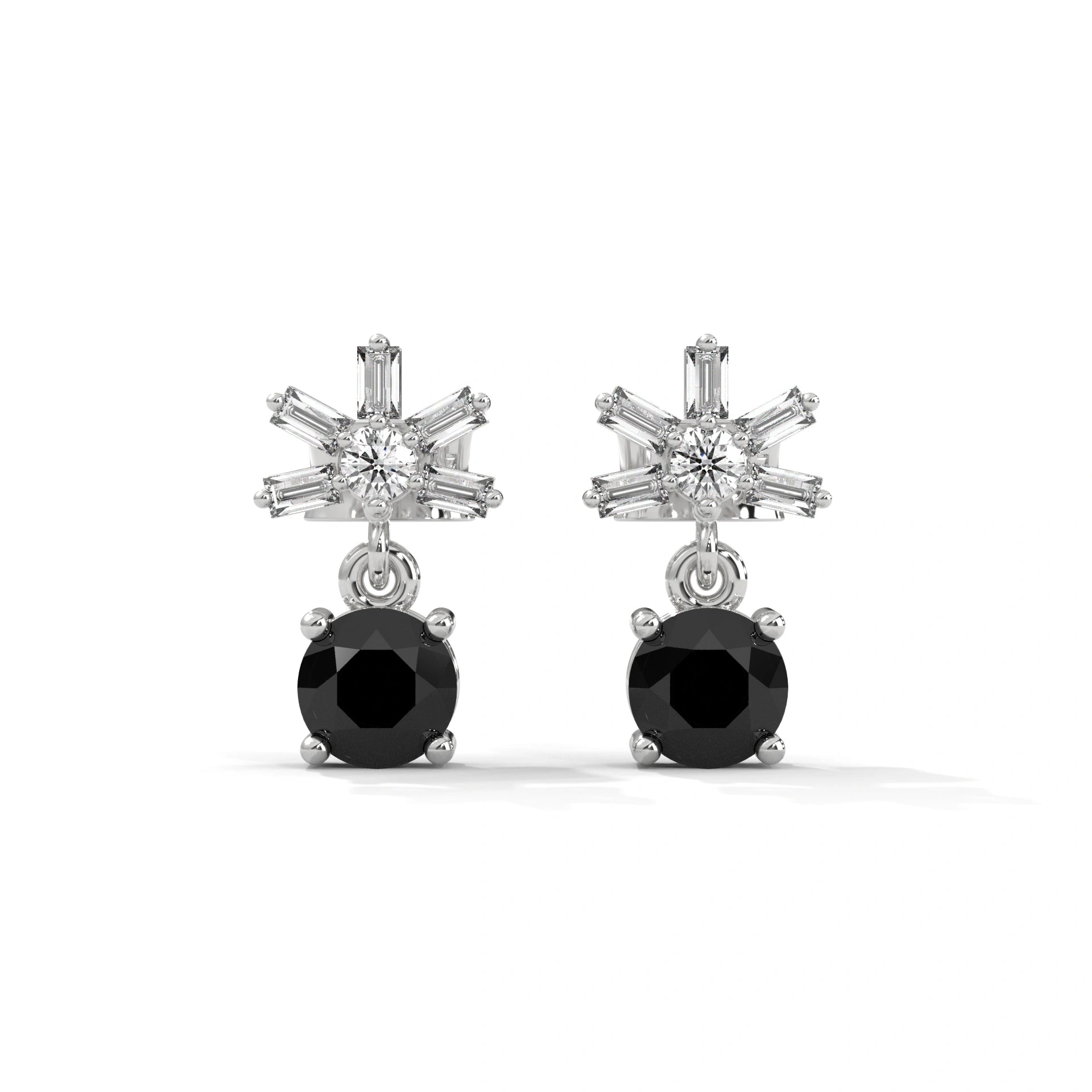 0.82 Ct Black Diamond Drop Earrings In Rose Gold