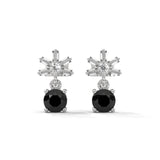 0.82 Ct Black Diamond Drop Earrings In Rose Gold