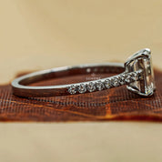 1.18 Ct Emerald Cut Lab Created Diamond Ring With Accents