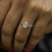 1.10 Ct Oval Cut Hidden Halo Lab Diamond Engagement Ring