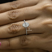 1.10 Ct Oval Cut Hidden Halo Lab Diamond Engagement Ring