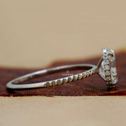 1.10 Ct Oval Cut Hidden Halo Lab Diamond Engagement Ring
